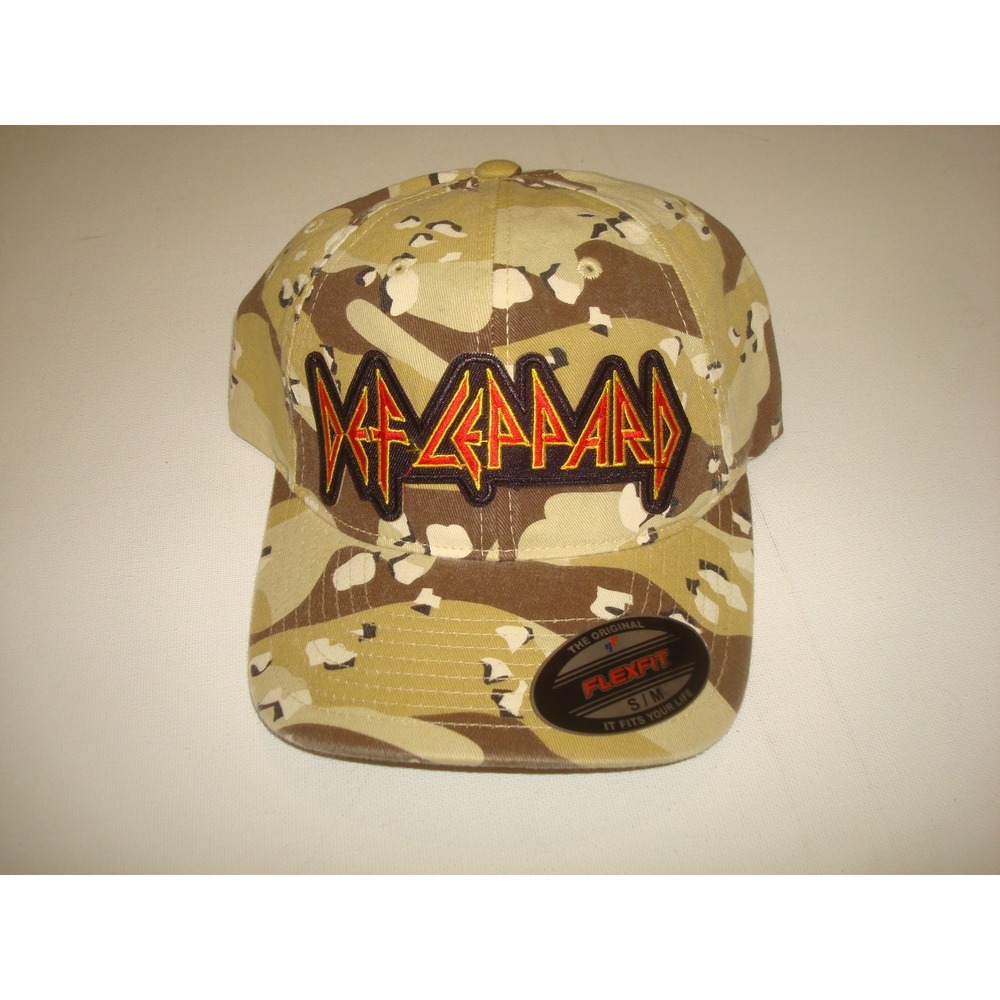 DEF LEPPARD CAMO S/M FITTED BEACH 00S Y2K  HAT CAP VINTAGE DEADSTOCK C2